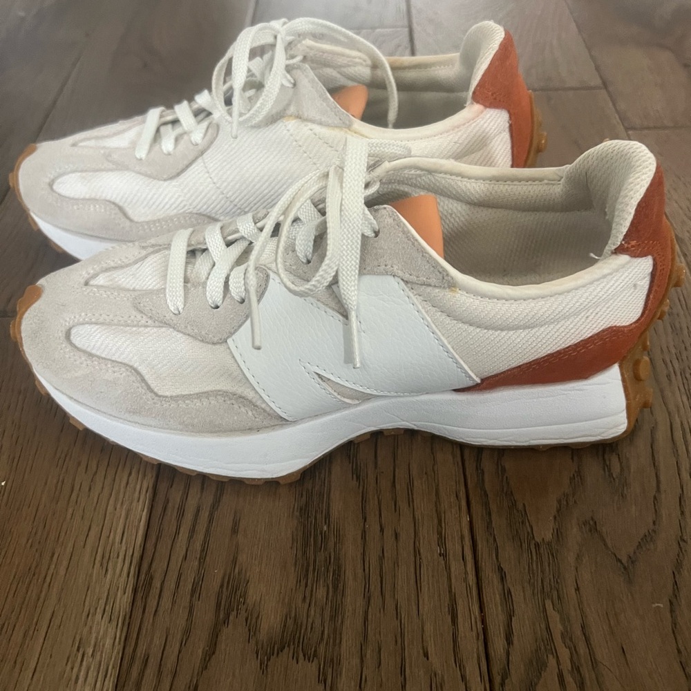 New Balance White and Orange Women's Sneakers